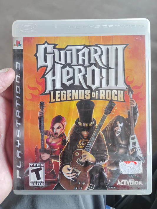 Guitar Hero III: Legends of Rock for the PlayStation 3.